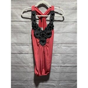 Candy Rain NWT Small pink tank top with embellished v-neck line